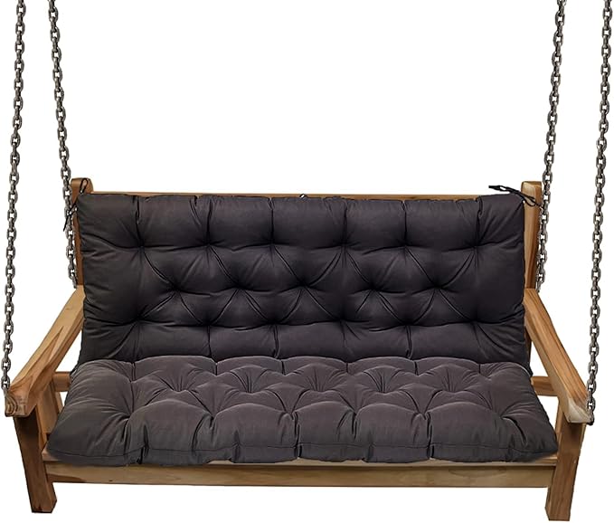 Replacement Cushions for Swing, Swing Cushions 3 Seater Replacement, Waterproof Thicken Washable Pad Cushion for Outdoor Indoor Furniture Swing Patio (Black, 40x71 inch)