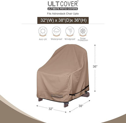 ULTCOVER Waterproof Patio Adirondack Chair Cover 2 Pack for Outdoor Chair Size Upto 32W x 38D x 36H inch