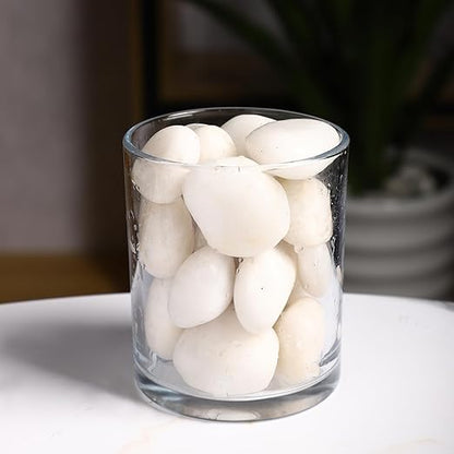 11LB River Pebbles Polished Gravel for Plants Natural White Plant Stones River Rocks 3/4-1 5/8 Inch River Stones for Landscaping Small Pebbles for Crafts