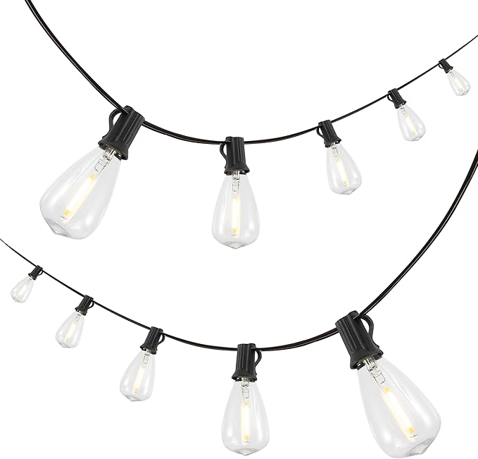 JONATHAN Y JYL8704C 10-Light Indoor/Outdoor 10 ft. Rustic Industrial LED C7 Bulb String Lights Farmhouse, Contemporary, Transitional, Modern, Patio, Porch, Backyard, Black