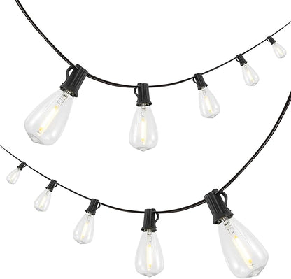 JONATHAN Y JYL8704C 10-Light Indoor/Outdoor 10 ft. Rustic Industrial LED C7 Bulb String Lights Farmhouse, Contemporary, Transitional, Modern, Patio, Porch, Backyard, Black