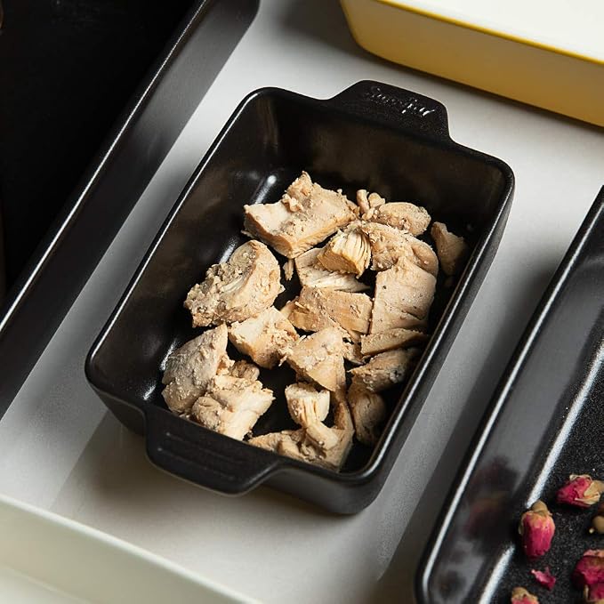 Sweejar Ceramic Bakeware Set, Rectangular Baking Dish for Oven Lasagna Pans for Cooking, Kitchen, Cake Dinner, Banquet and Daily Use, 11.8 x 7.8 x 2.76 Inches of Casserole Dishes (Black)