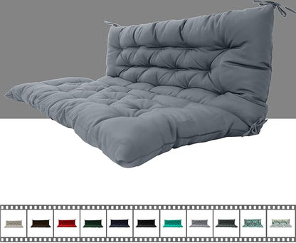 Outdoor Swing Cushions 3 Seater Waterproof, Replacement Bench Cushions for Outdoor Patio Furniture with Backrest, Porch Swing Cushion with Ties for Lawn and Garden (Light Gray, 40x60in)