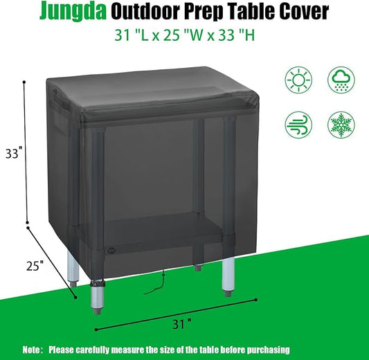 Outdoor Table Cover 31 Inch, Waterproof Patio Prep Table Covers, Outdoor Rectangle Bar Table Cover for Outdoor Furniture - 31 x 25 x 33 Inch