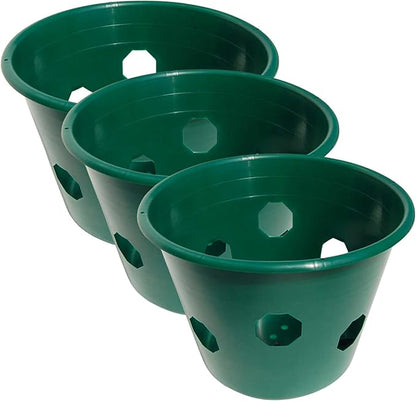 Bloom Master Hanging Baskets - 2 Gallon (3 Pack) - Hanging Planters for Outdoor Plants - Use as a Hanging Flower Basket, Strawberry Planter, Herb Planter, & More - Hanging Pots for Plants Outdoor