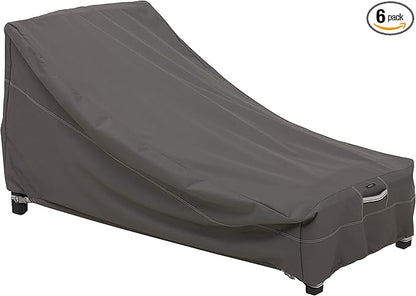 Classic Accessories Ravenna Water-Resistant 78 Inch Patio Day Chaise Lounge Cover, Patio Furniture Covers (Pack of 6)