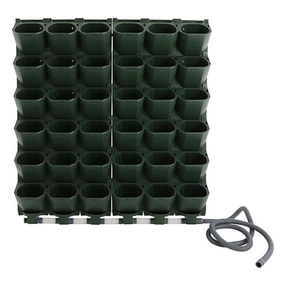 Self Watering Planters with Timer and Rain Sensor, 36-Pocket Wall Mounted Vertical Garden System - Automatic Drip Irrigation Kit for Indoor Outdoor Balcony, Grow Herbs Vegetables Flowers
