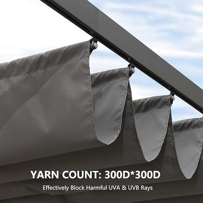 Pergola Shade Cover Replacement Canopy Top Compatible with Home Depot Hampton Bay Arched Pergola Model #GFM00469A - Gray(Canopy Top Only)