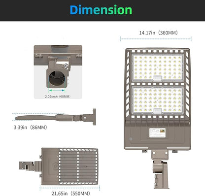 LED Parking Lot Light with Slip Fitter UL DLC Listed, 5000K Shoebox Pole Light AC100-277V, IP65 Waterproof Commercial Street Area Lighting for Driveway/Roadway/Yard(400W, 56000LM)
