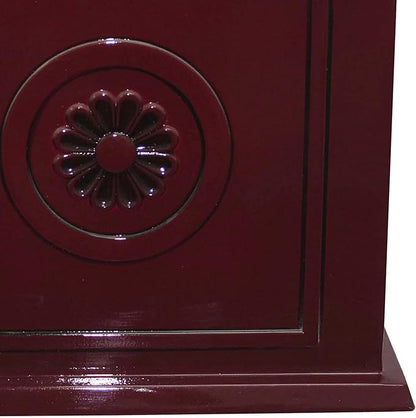 Southern Patio Colony 16 Inch Square Resin Ceramic Indoor Outdoor Garden Box Planter Pot for Flowers, Herbs, Vegetables, and Plants, Oxblood Red