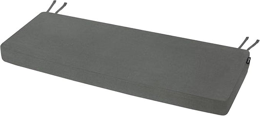Favoyard Outdoor Bench Cushion 48 x 16 Inch Rainproof Patio Furniture Cushions 3-Year Color Fastness Garden Settee Porch Pads with Ties, Dark Gray