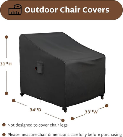 iBirdie Waterproof Outdoor Chair Covers 33 x 34 x 31 inch 2 Pack Patio Furniture Covers