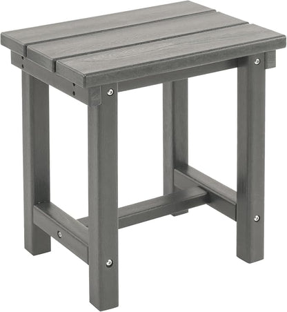 Furnimart Adirondack 16.5" Square Outdoor Side Table, Extra-Thick HDPE Composite Weather-Resistant Small Patio Table, Gray Outdoor End Table for Garden Balcony Yard Deck Poolside(Gray)
