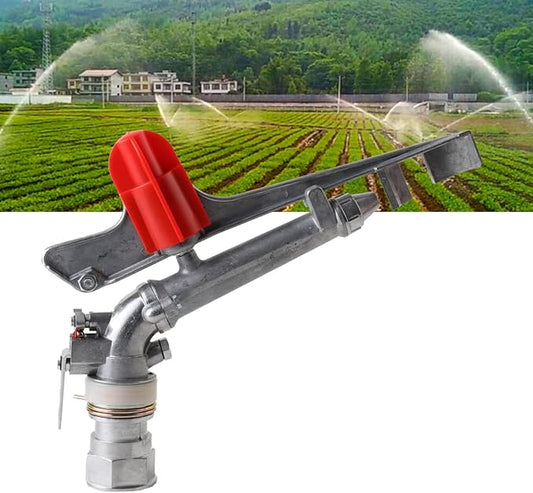 1.5'' Agriculture Irrigation Spray Gun Sprinkler Large-Area Irrigation Spray Gun Garden Farm Watering Sprinkler 360° Adjustable Watering for Farms, Orchards, Tea Gardens, Forestry