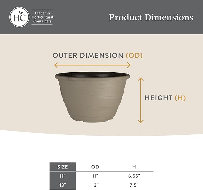 The HC Companies Wrapt Hanging Planters - Lightweight Plant Pot Hanger for Hanging Plants, Vegetables & Herbs - Outdoor & Indoor Hanging Basket for Plants (11" Black, Pack of 1)