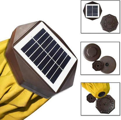 EliteShade USA 10-Year-Non-Fading Solar 9ft Market Umbrella with 80 LED Lights Patio Umbrellas Outdoor Table Umbrella with Ventilation, Sunflower Yellow