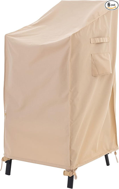 F&J Outdoors Waterproof UV Resistant Heavy Duty Patio Cover for 4-6 Stacking Chairs, 27" W x 37" D x 47" H