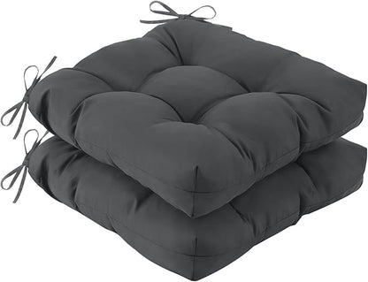 IASEAHK Outdoor Chair Cushions Set of 2, 19" x 19" x 5", Waterproof Outdoor Seat Cushions for Patio Furniture, Fade-Resistant Patio Chair Cushion, Dining Wicker Chair Pads for Porch Garden, Dark Grey