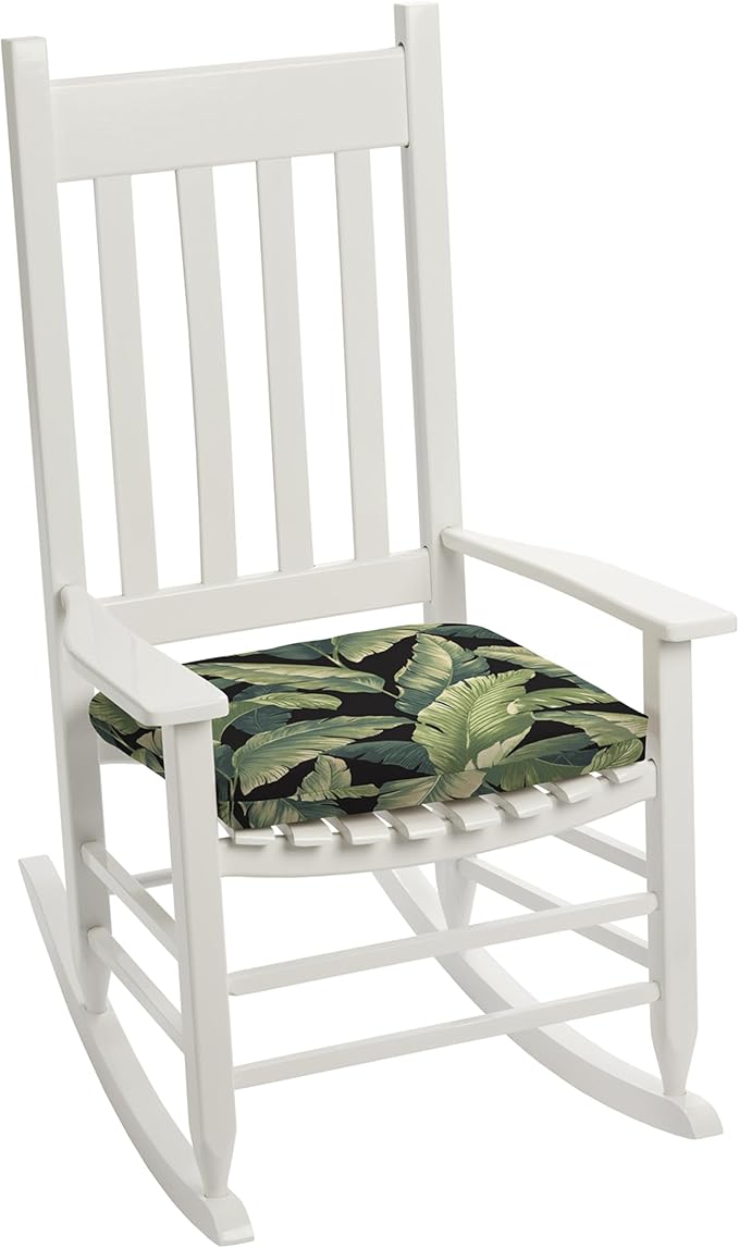 Arden Indoor/Outdoor Seat Or Rocking Chair Cushion, 19 x 18, Water Repellent, Rain Proof, Fade Resistant Cushion for Rocking Or Dining Chairs Onyx Cebu