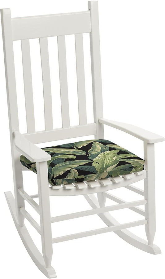 Arden Indoor/Outdoor Seat Or Rocking Chair Cushion, 19 x 18, Water Repellent, Rain Proof, Fade Resistant Cushion for Rocking Or Dining Chairs Onyx Cebu