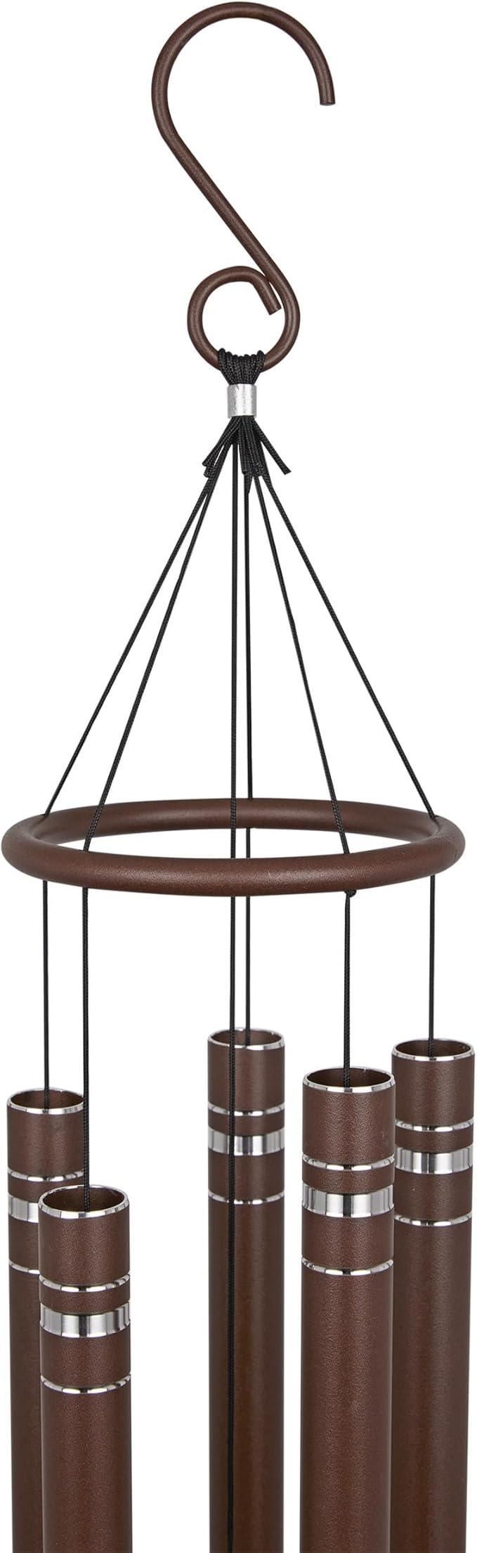 Alpine Corporation 51" Aluminum Tuned Wind Chimes with Hummingbird Design Windcatcher, Brown