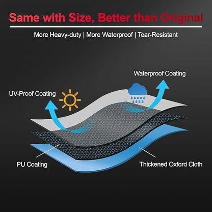 Zettum Outdoor Lounge Chair Cover - Waterproof Patio Chaise Lounge Chair Cover, 600D Heavy Duty Fade-Resistant Outdoor Seating Covers For Pool Lounge Chair, Lawn Bench Furniture 64 x 30 x 30 Inch