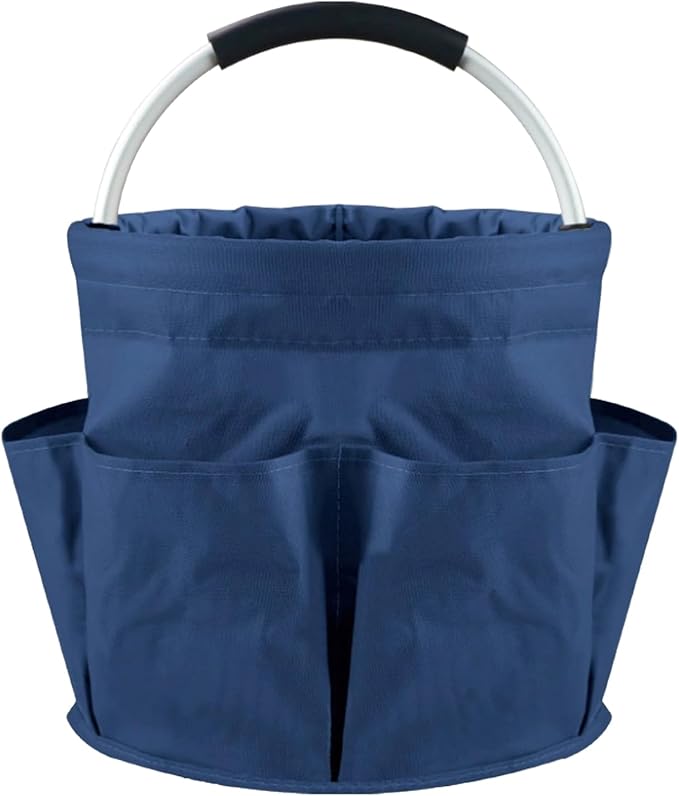 Garden Tool Bag with Pockets, 17L Large Waterproof Oxford Gardening Tote, Non-Slip Rubber Grip Handles, Durable Organizer for Garden Supplies (Blue)