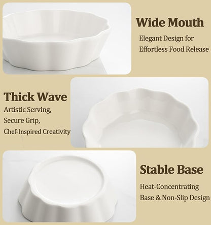Mini Baking Dish Set, 12 oz Ramekins for Oven, Small Casserole Dishes, Individual Ceramic Baking Dishes for Creme Brulee, Pot Pie, Dessert & Lasagna, Oven Safe, Set of 6