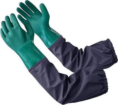 Coopache Full Arm Pond Gloves with Cotton lining Extra Long Waterproof Glove for Pond Cleaning/Machinery Industry 25-inch