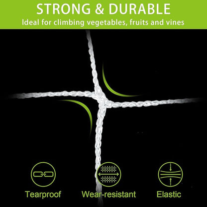 Trellis Netting, 2 Pack 5x30 Ft Garden Trellis Netting, Heavy Duty Square Mesh Outdoor Grow Vining Net for Climbing Plants, Tomatoes Peas Cucumber and Flower Plant with 50pcs Garden Ties