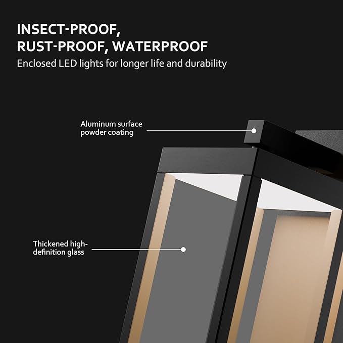 Outdoor Wall Sconce, Exterior Waterproof Wall Lanterns,Modern Black Exterior Light Fixture with Clear Glass Shade, Anti-Rust Outdoor Wall lamp for Patio Front Door Entryway Garage