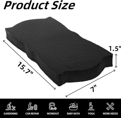 4 Pack Thick Kneeling Pad, 15.7" L x 7" W x 1.5" Th Waterproof Garden Kneel Pads Cushion with Handle, Soft Foam Kneeler Mat for Work, Cleaning, Yoga, Praying, Bath, Exercise, Black