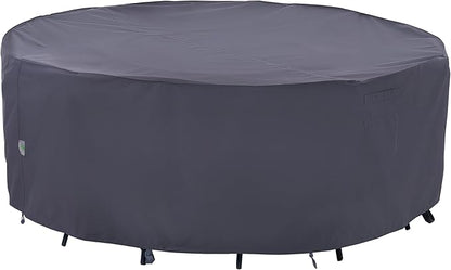 F&J Outdoor Patio Furniture Covers, Waterproof UV Resistant Heavy Duty Round Outdoor Furniture Cover, 84" Dia x 27.5" H