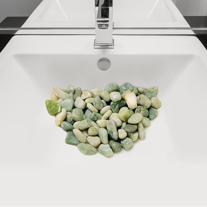 FANTIAN 5 lbs Green River Rocks for Plants, 2-3 Inch Jade Pebbles for Indoor Plants, Decorative Stones Rocks for Succulent, Landscaping, Vases, Crafting and Garden
