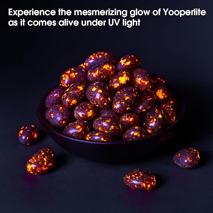 Polished Yooperlite Crystals - 72 Pcs, 0.5" 10 oz Handpicked Tumbled Gemstones Rocks, Pebbles for Reiki, Chakra, Healing Home Decor