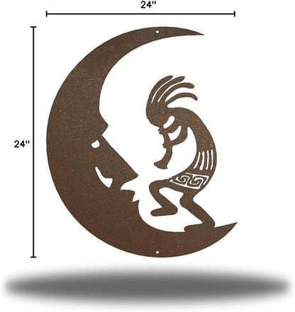 Riverside Designs Kokopelli Wall Art Steel Outdoor Decor | Heavy-Duty and Waterproof | Made in USA (Rust, 24L x 19.5W)