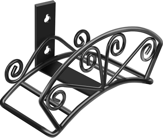 TomCare Garden Hose Holder Heavy Duty Water Hose Holder Holds 150 FT Hoses Solid Metal Hoses Hanger Wall Mount Decorative Durable Garden Hoses Storage Hose Reel Hose Organizer for Outside Yard, Black