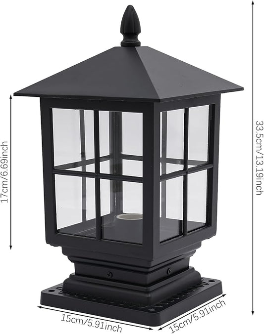 Outdoor Post Light, Modern Exterior Pillar Lantern, Dusk to Dawn Outdoor Lighting, Exterior Post Lantern Lamps for Garden Backyard Patio Lawn Driveway Porch