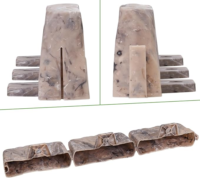 Landscape Edging Garden Edging Border Faux Stone Edging,17FT x 2.75 in Tall Decorative Stone-Look Garden Border for Flower Bed Edging,Yard Edging,Lawn Trees and Gardens,with Anchoring Spikes,Brown