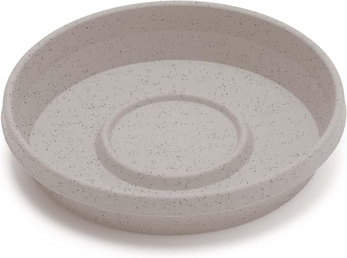 Bloem Terra Resin Saucer Tray: 9.25" Bottom Width - Vanilla Bean - Matte, Durable, Ribbed Bottom, Indoor and Outdoor, Fits 12" Terra Pots