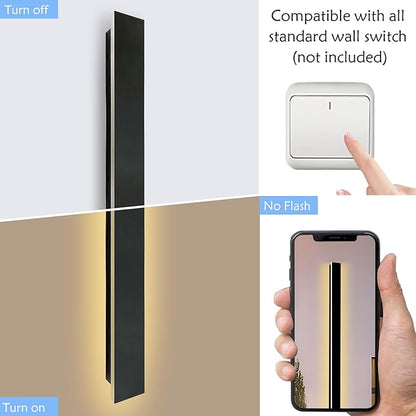 Modern Outdoor Wall Lights 92.5 Inch, 3000K Linear Exterior Wall Light Wall Mount, IP65 Waterproof Long Wall Sconce Light for Front Door, Garage (2 Pack, Black)