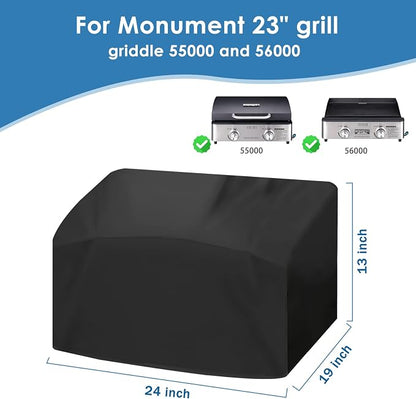 Grill Cover for Monument 24" Grill Griddle 55000 and 56000, 24 Inch Heavy Duty & Waterproof, Barbecue Tabletop Griddle Grill Cover