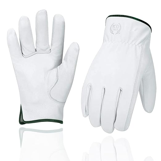 Leather Work Gloves, Gardening Gloves for Women and Men, Soft and Thin Goatskin Garden Gloves for Outdoor Yard Garden, XXL
