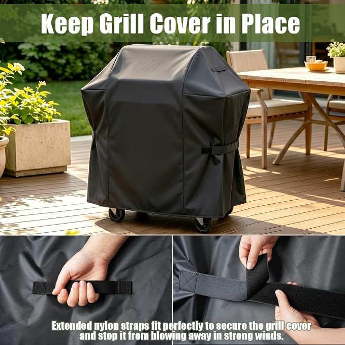 Grill Cover, 40-inch Heavy Duty Oxford Outdoor Waterproof Grill Covers, Dust-Proof Windproof UV Resistant BBQ Gas Cover Fit Most Brands Char Broil, Weber, Brinkmann, Holland