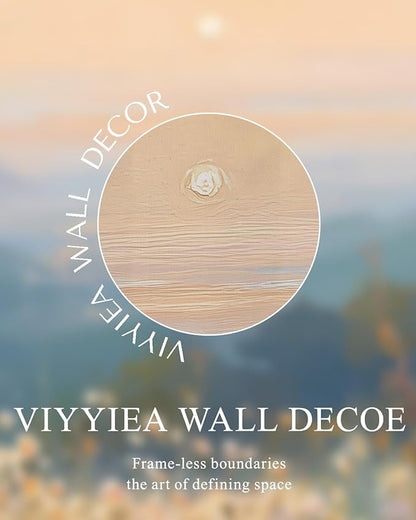 VIYYIEA Extra Large Size Canvas Wall Art, 36x54 Inch Sunset Mountain Valley with Wildflowers Scroll Painting, Oversized Landscape Wall Hanging for Living Room, Bedroom, or Cabin Decor