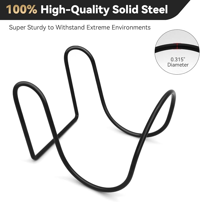Heavy-Duty Wall Mount Hose Holder for Outdoor & Garden Use (Matte Black) - Organizes 50-150 ft Expandable, Pocket, Magic Hoses, Reels, or RV Hoses