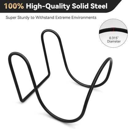 Heavy-Duty Wall Mount Hose Holder for Outdoor & Garden Use (Matte Black) - Organizes 50-150 ft Expandable, Pocket, Magic Hoses, Reels, or RV Hoses