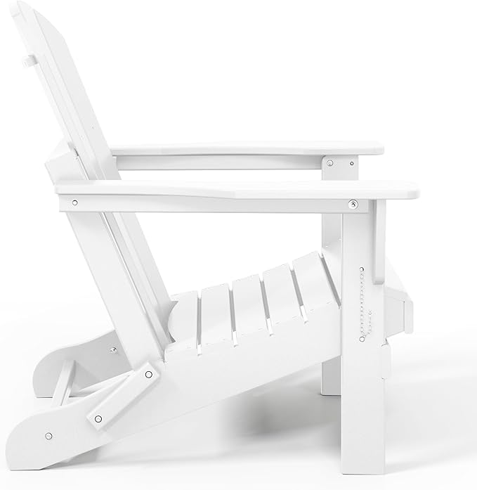 WestinTrends Malibu Malibu Outdoor Folding Poly Adirondack Chair (Set of 8), White