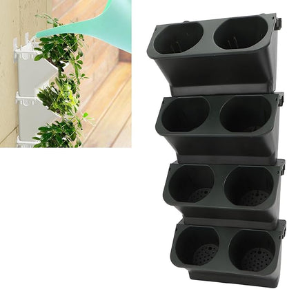 ciciglow Vertical Garden Planter, Hanging Planters for Indoor Outdoor Plants Wall Planter Boxs Vertical Garden Hanging Plant Holder for Railing, Balcony, Fence (Green Black)