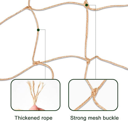 Jute Trellis Netting - Jute Netting for Garden, Heavy Duty Plant Support Netting for Climbing Plants, Cucumber, Vine, Fruits & Vegetables, Climbing Vining Plants (6.6 Ft x 32.8 Ft, 5.9 Inch Squares)